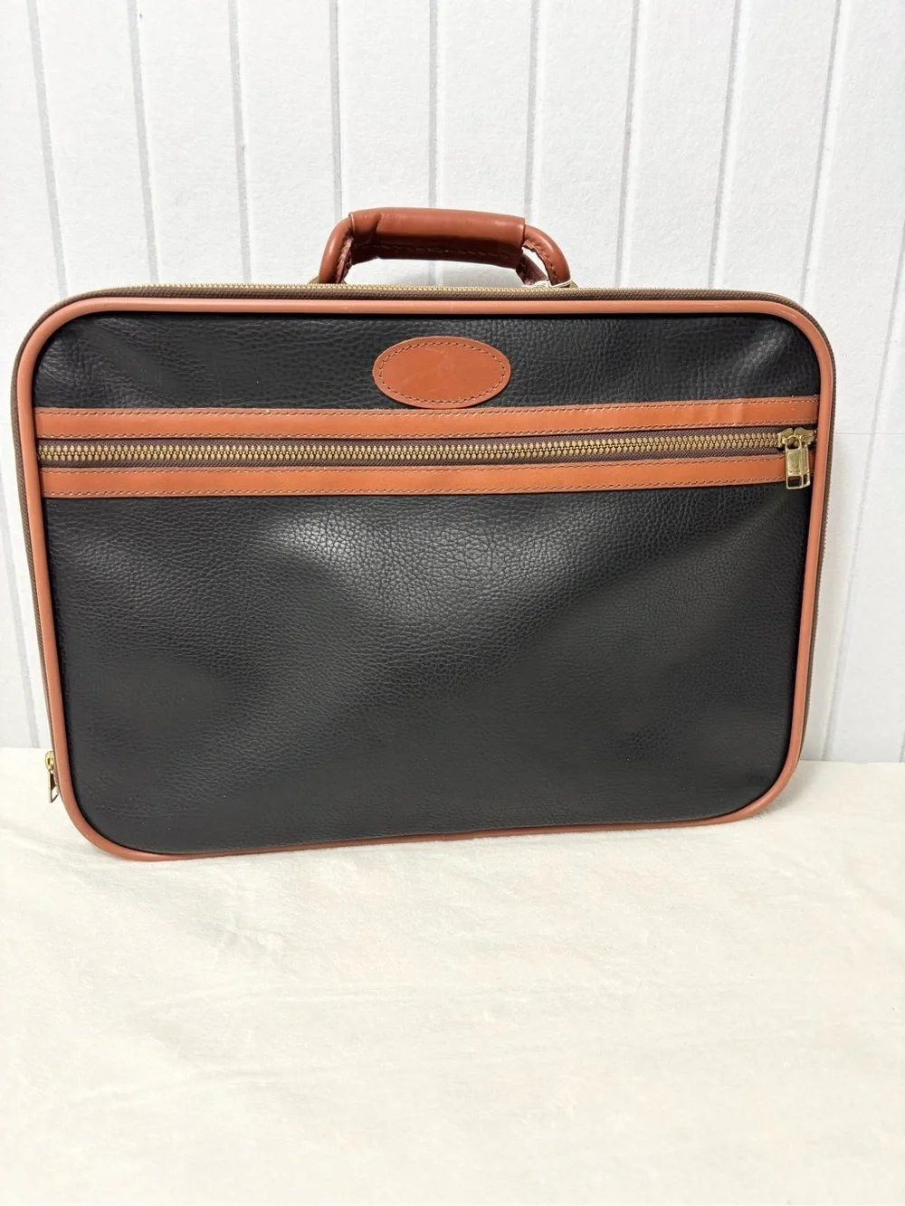 Solight Rare‎ Vintage Leather Business Bag Handheld Black and Brown Made in USA